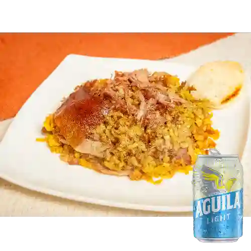 Combo Lechona 300 Gramos + Aguila Light 355 ml