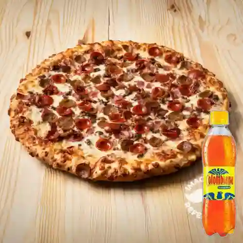 Combo Pizza 4 Carnes Pequeña + Colombiana 400 ml