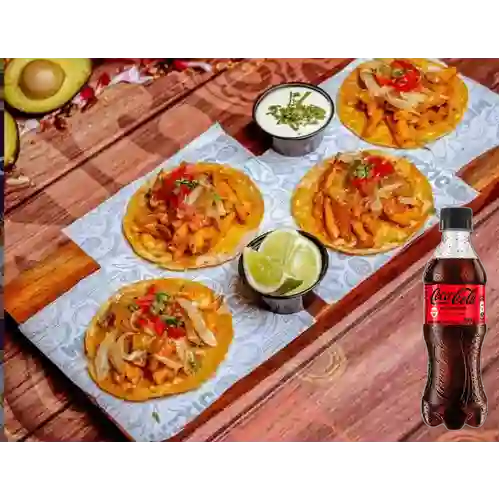 Combo Tacos al Pastor + Coca Cola Sin Azúcar 400 ml