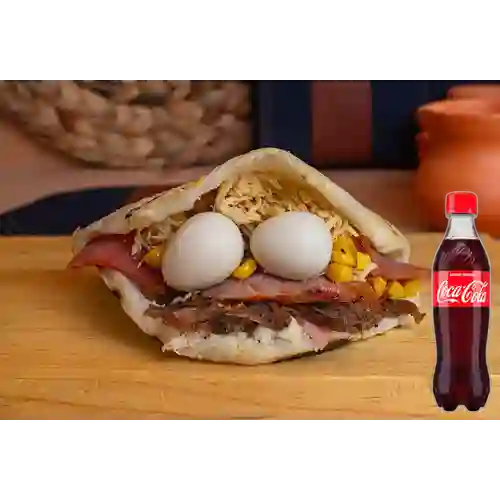 Combo Arepita Pollo Tocineta +Cocacola Orig 400ml