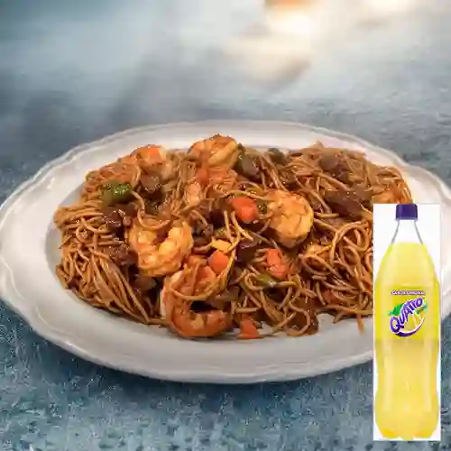 Caja Spaguettis Pollo,Cerdo&Camarón +Quatro 1.75L