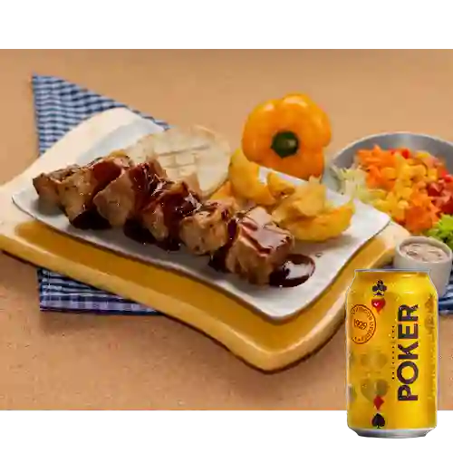 Combo Costillas Mr Grill + Poker 355 ml