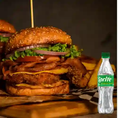Combo Burger Crunchy Chicken + Sprite Original 400ml