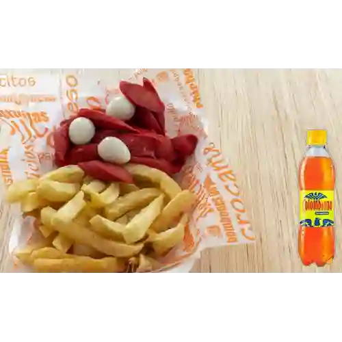 Combo Menu Infantil Salchipapas +Colombiana 400ml