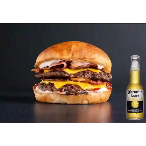 Combo Hamburguesa Clásica Doble + Coronita Bot. 210ml