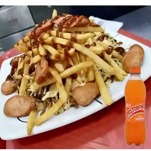 Combo Salchipapa Especial + Naranja Postobón 500 ml