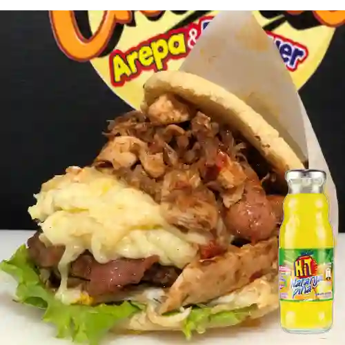 Combo Arepa Super Explosiva + Hit Piña Naranja 237 ml