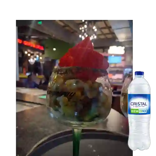 Combo Ceviche de Camarones + Cristal Sin Gas 600 ml