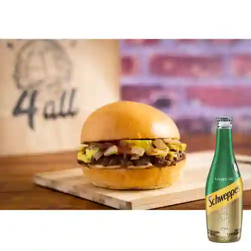 Combo Smash Cheeseburger + Schweppes Ginger Ale 300ML