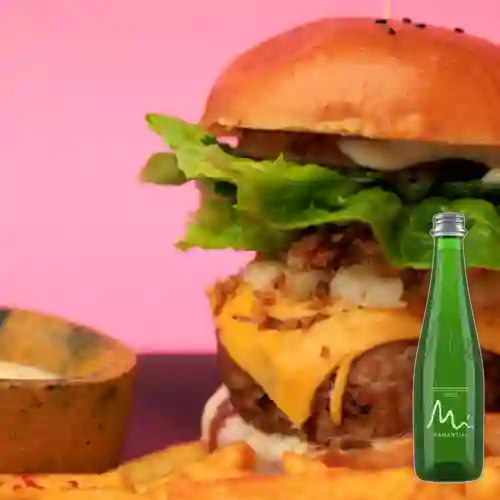 Combo la Hambuchona + Manantial con Gas 400 ml