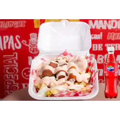 Combo Salchipapas Super Mandingas + Premio 400 ml