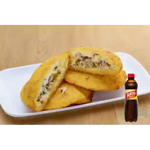 Combo Arepa de Huevo c/ Camarones Al Ajillo + Natu Malta 400ml