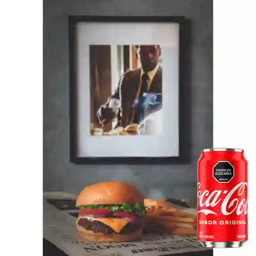 Cheese Burger +Papas Francesas +CocaCola Org 330ml