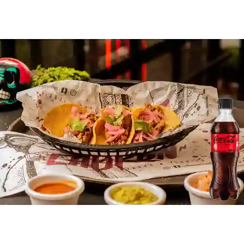 Combo Tacos de Cochinita Pibil +Gaseosa Cocacola S/az