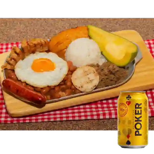 Combo Bandeja Paisa + Poker 355 ml