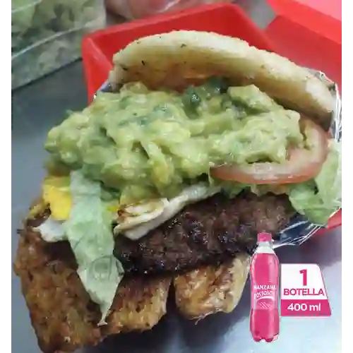 Combo Arepa Burger Especial + Postobón Manzana 400 ml