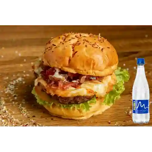 Combo Hamburguesa la Salvaje +Manantial S/gas 600ml