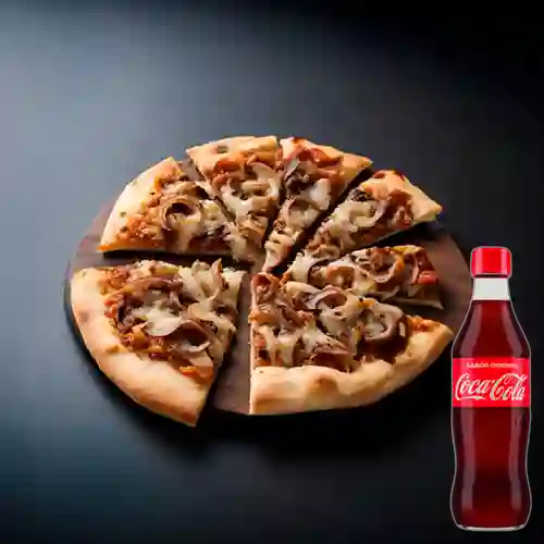 Pizza de Pollo c/ Champiñones +Cocacola Org 400ml