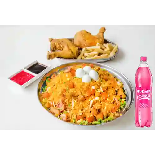 Combo Arroz Valenciana + Postobón Manzana 1.5 l