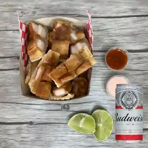 Combo Chicharrón + Budweiser 265 ml