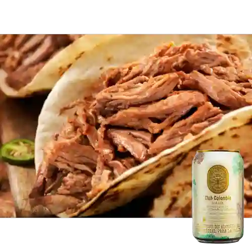 Combo 6 Tacos Cerdo Chipotle&Ron + Club Col. Dorada 330ml