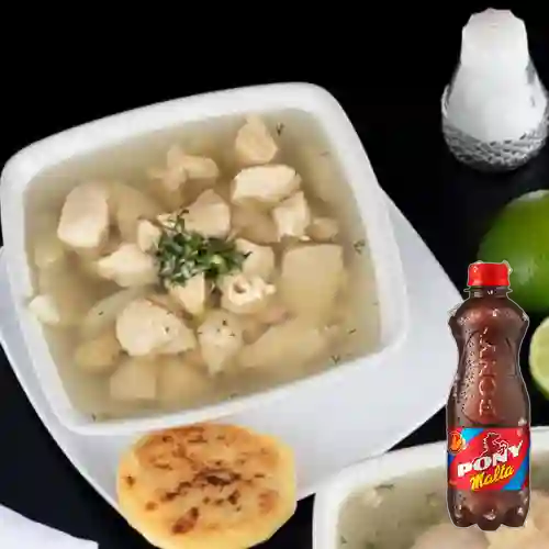 Combo Caldo de Pollo + Pony Malta 300 ml