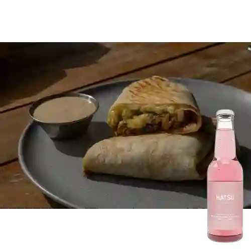 Combo Burrito Pollo Pesto +Hatsu Frambuesa&Rosas 300ml