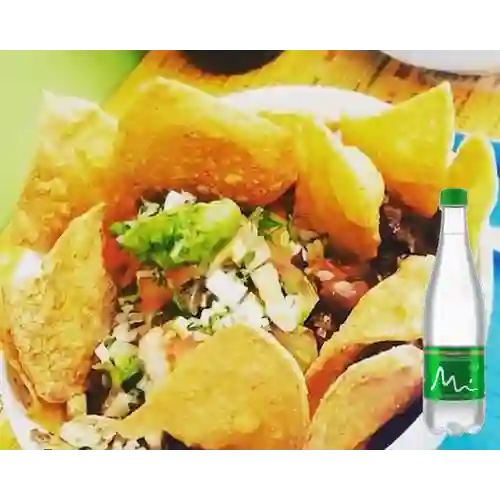 Combo Nachos con Carne + Manantial Con Gas 600ML
