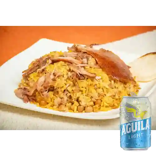 Combo Lechona 400 Gramos + Aguila Light 355 ml
