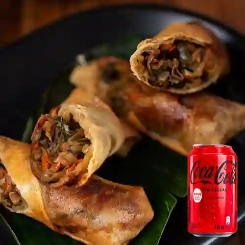 Combo Spring Rolls Canoa + Coca Cola Sin Azúcar 330ML