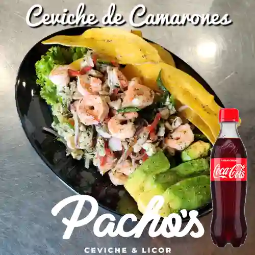 Combo Ceviche de Camarones + Cocacola