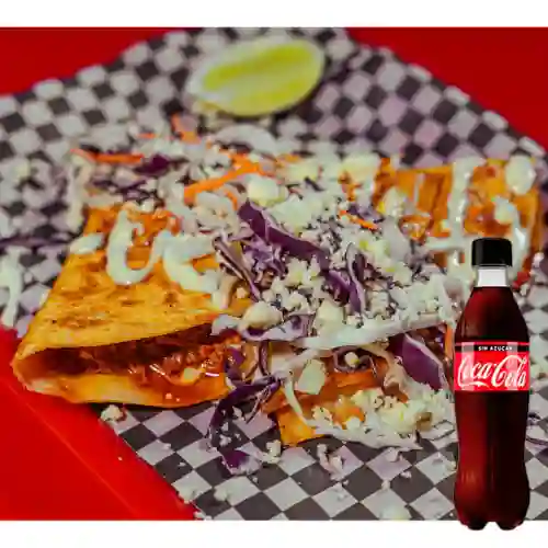 Combo Quesadilla de Cochinita +Cocacola S/az 350ml