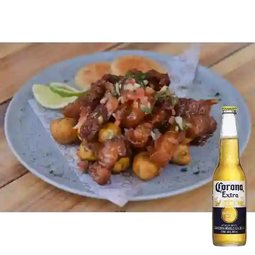 Combo Chicharrón Melao + Cerveza Corona Bot. 355ml