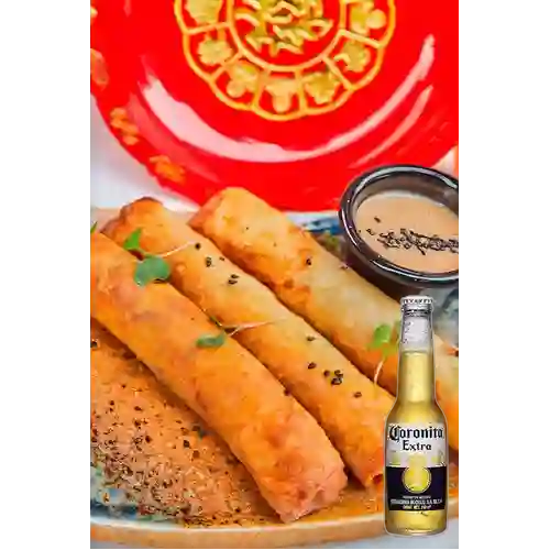 Combo Lumpias X3 + Cerveza Coronita Bot. 210ml