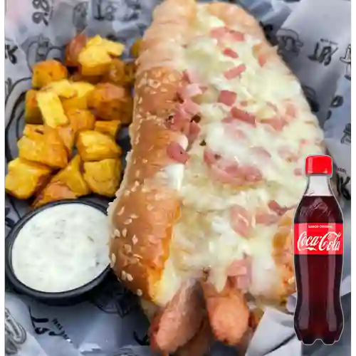 Combo Perro Ranchero + Coca-Cola Sabor Original 400 ml