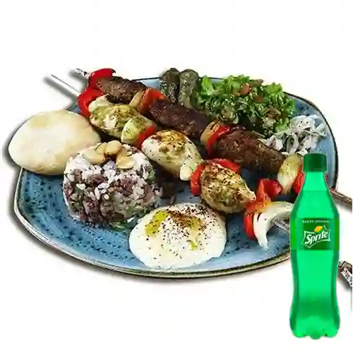 Combo Plato Shish + Sprite Lima Limón 500 ml