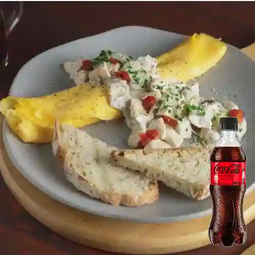Combo Omelette Cremoso + Coca Cola Sin Azúcar 400 ml