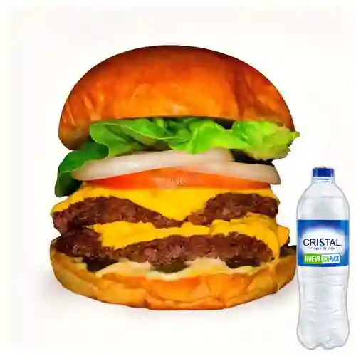 Combo Hamburguesa Doble + Cristal Sin Gas 600 ml