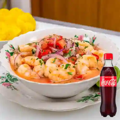 Combo Ceviche de Camarón +Cocacola Orig 400ml