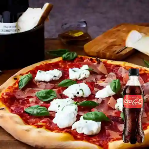 Combo Pizza Burrata + Coca-Cola Sin Azúcar