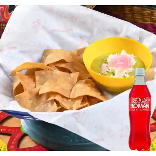 Combo Totopos + Guacamole + Kola Roman 500 ml