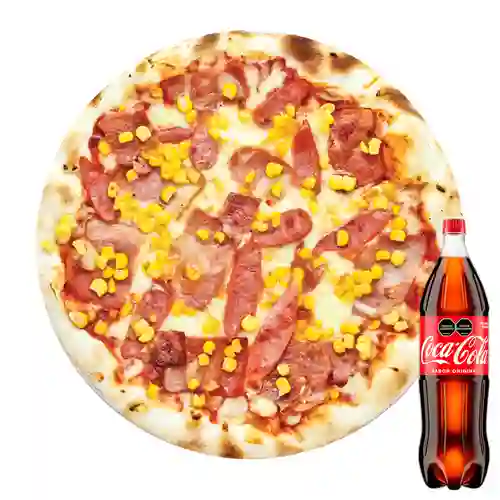 Pizza mediana ranchera + cocacola orig