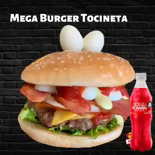 Combo Mega Burger Tocineta + Kola Román Original 400ML