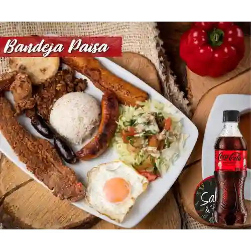 Combo Bandeja Paisa + Coca Cola Sin Azúcar 400 ml