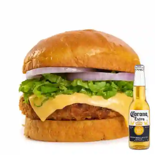 Combo Hamburguesa de Cangrejo + Corona 355 ml