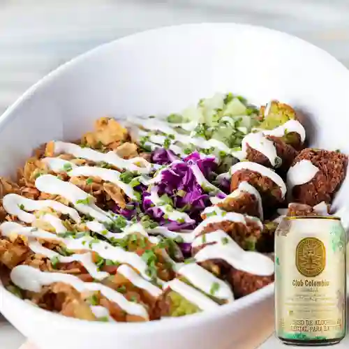 Combo Ensalada Falafel + Club Colombia Dorada 330ml