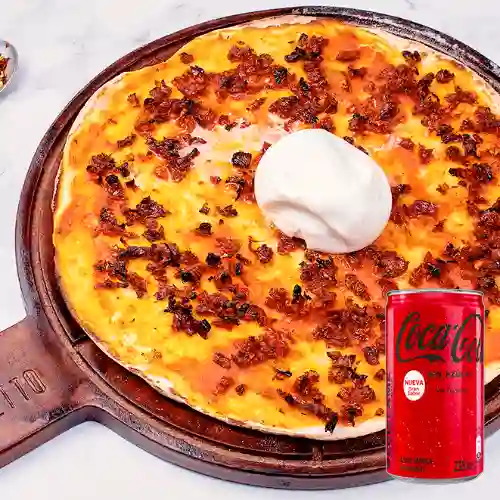 Pizza Burrata&Cebolla Caramelizada +CocaCola S/az 235ml