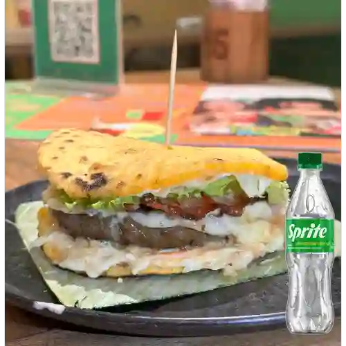 Combo Arepa Burguer + Sprite Original 400ml