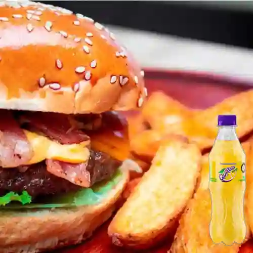 Combo Hamburguesa Bacon Chesse + Quatro Original 400ML