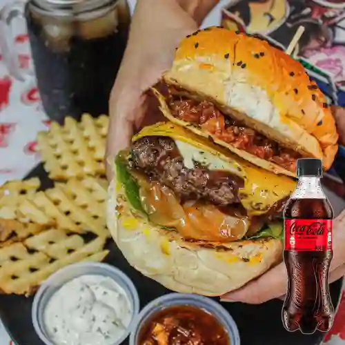 Combo Flash Burger + Coca Cola Sin Azúcar 400 ml